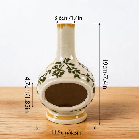 MOUGIGI Palo Santo Burner with Chimney-Unique Ceramic Incense Holder for Sage and Cones-Retro Ice Crackle Design-Perfect for Meditation,Yoga, Home Decor-Ideal Gift for Aromatherapy Lovers in Saudi Arabia