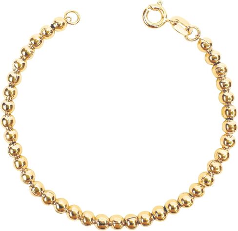 18k Gold Filled 3.5mm Beaded Clasp Bracelet 7 inches - Waterproof and Tarnish proof in Saudi Arabia