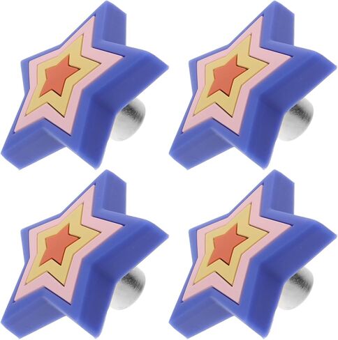 BESTYASH Silicone Cartoon Drawer Pull Handles for Wardrobe Cabinet, 4pcs Star-Shaped Soft Cabinet Knobs for ’s Room Furniture, Modern Single-Hole Kitchen Cupboard Pulls in Saudi Arabia