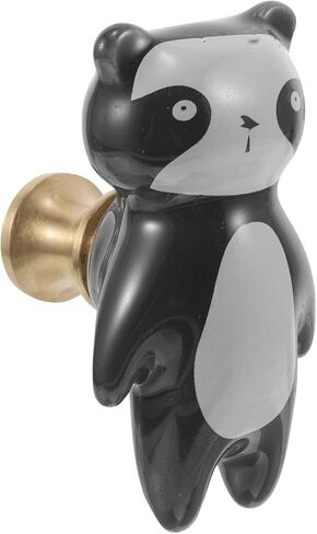 MAGICLULU Panda Cartoon Cabinet Knobs Brass Ceramic Drawer Pull Handles for Room Dresser Wardrobe Cupboard Furniture Hardware in Kuwait
