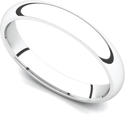 Juno Jewelry 14k White Gold 3mm Classic Plain Comfort Fit Wedding Band Ring in Saudi Arabia