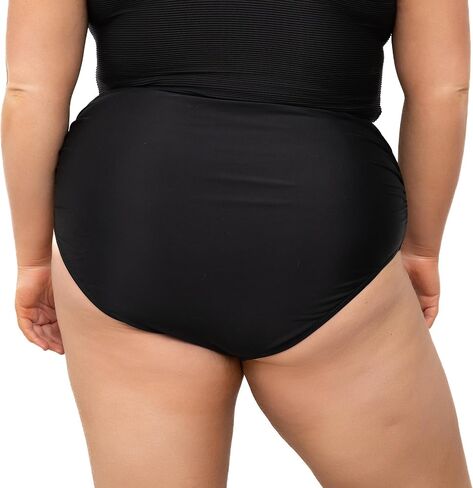 MANAVA Barefoot Bottom Black Women’s Mid Rise Ruched Bikini Bottom, Fully Lined Swim Bottoms Moderate Coverage - (XXS - 3XL) in Kuwait
