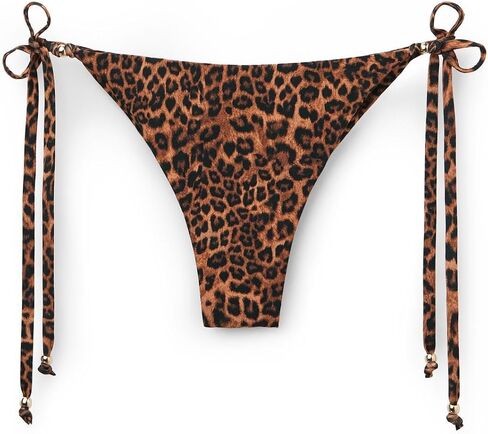 CALZEDONIA Woman's Wild Animalier Brazilian Side Tie Swimsuit Bottoms in Kuwait
