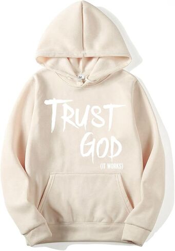 كنزة بقلنسوة TRUST GOD IT WORKS، بلوفر الإيمان المسيحي للجنسين، سترة Yahweh Gospel Bible in Kuwait