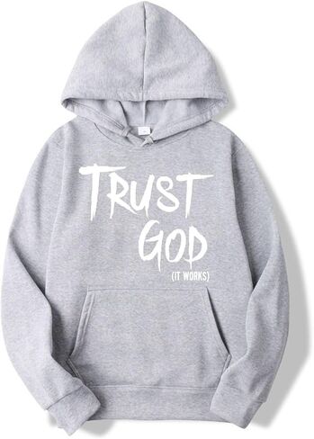 كنزة بقلنسوة TRUST GOD IT WORKS، بلوفر الإيمان المسيحي للجنسين، سترة Yahweh Gospel Bible in Kuwait