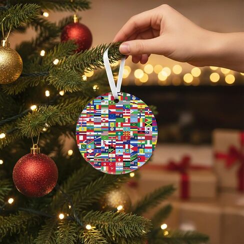 World Cup Ceramic Ornaments 2026 Round World Cup Merchandise Set Country Flags of the World on 3 inch Ceramic Ornament Soccer Cup Ornaments Gift Ornament for Presents in Gift Box in Saudi Arabia