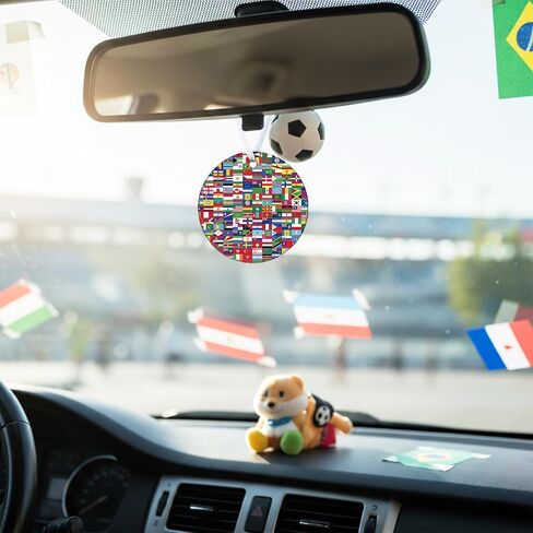 World Cup Ceramic Ornaments 2026 Round World Cup Merchandise Set Country Flags of the World on 3 inch Ceramic Ornament Soccer Cup Ornaments Gift Ornament for Presents in Gift Box in Saudi Arabia