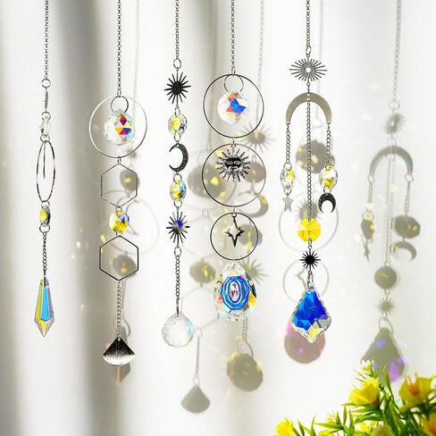 215Pcs DIY Sun Catcher Making Craft Kits for Adults Decorative Hanging Prisms Beads Ornaments Rainbow Maker for Indoor Outdoor Decor Christmas Wedding Party Gifts for Women in Saudi Arabia