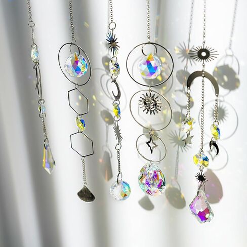 215Pcs DIY Sun Catcher Making Craft Kits for Adults Decorative Hanging Prisms Beads Ornaments Rainbow Maker for Indoor Outdoor Decor Christmas Wedding Party Gifts for Women in Saudi Arabia