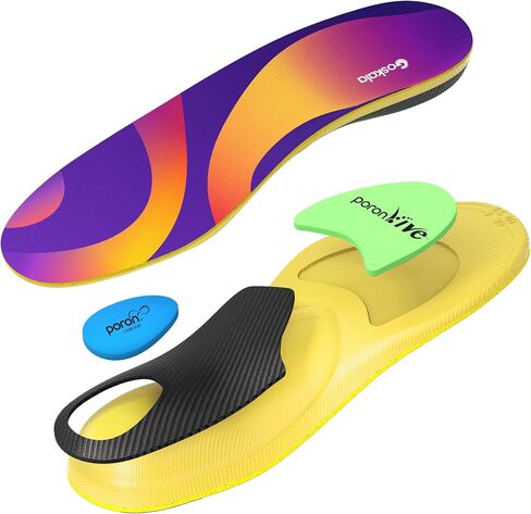 Professional Medium Arch Support Shoe Inserts, Over 230+ lbs Plantar Fasciitis Insoles for Women and Men, Flat Feet Orthotics Insert Athletic Shoe Insole in Saudi Arabia