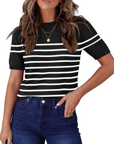 RUMIA Short Sleeve Sweaters for Women Summer Lightweight Loose Business Casual Tops (XS-XXL) in Saudi Arabia