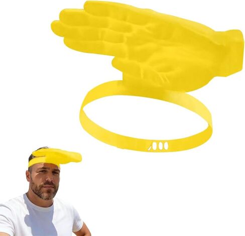Hand Sun Visor, Funny Hands-Free Hand Shade Hat,Adjustable Palm-Sized Sun Hat,UV Protection Visor for Outdoor-Yellow in Saudi Arabia