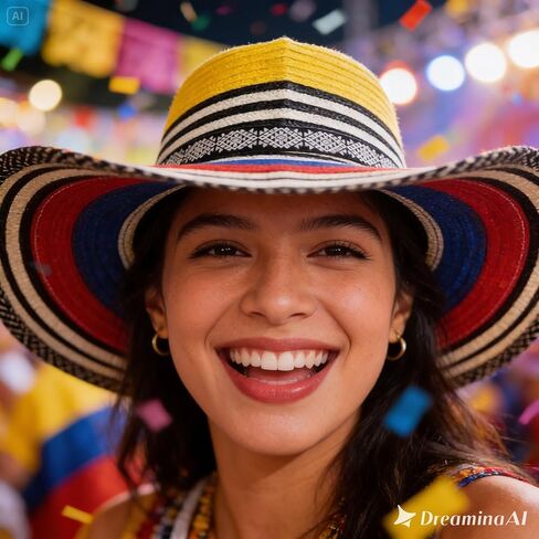 Sombrero Vueltiao كولومبي للجنسين - Sombrero de Paja Tejida Poliéster Ala Ancha Protección Solar. (Tejido Tricolor) مستورد من كولومبيا. متعدد in Kuwait