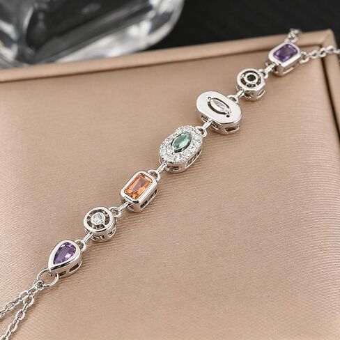 Gold Silver Hand Chain Bracelets for Women Trendy, Dainty Hand Chains Stackable Finger Ring Bracelet, Colorful CZ Layered Link Bracelets Jewelry Gifts in Saudi Arabia