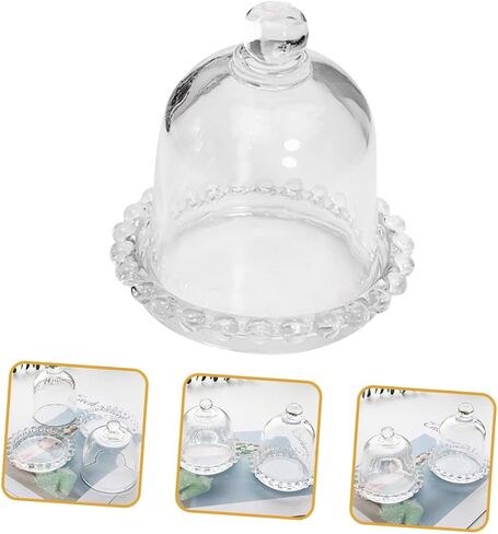 Pearl Edge Glass Candle Cover Decorative Dustproof Candle Protector for Aromatherapy Glass Dome for Home Decor and Festivals in Kuwait