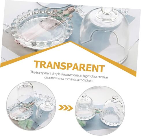 Pearl Edge Glass Candle Cover Decorative Dustproof Candle Protector for Aromatherapy Glass Dome for Home Decor and Festivals in Kuwait