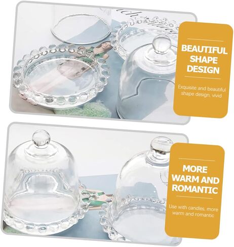 Pearl Edge Glass Candle Cover Decorative Dustproof Candle Protector for Aromatherapy Glass Dome for Home Decor and Festivals in Kuwait