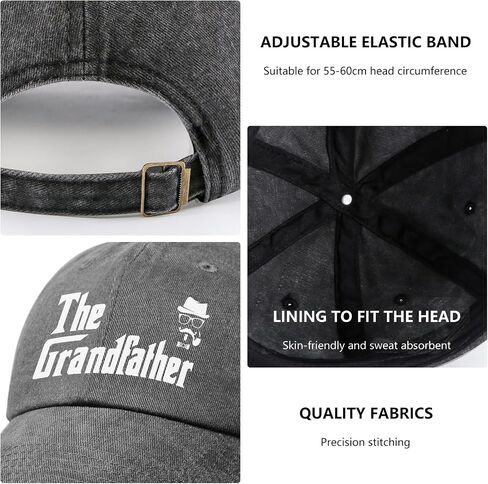 Gifts for Grandfather Grandpa Hat, Grandfather Birthday Father Day Ideas-Adjustable Baseball Cap in Saudi Arabia