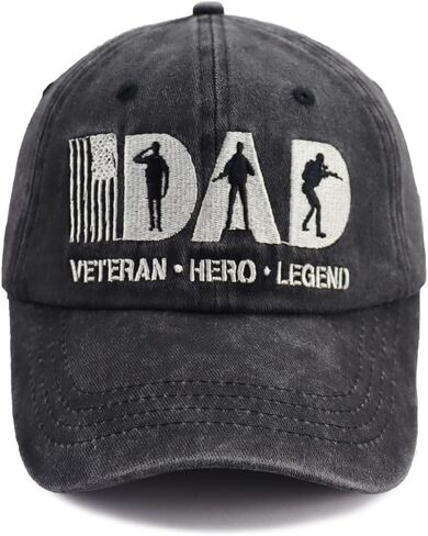 Dad Hats for Men Fathers Day Birthday Xmas Retirement Gifts from Daughter Son, Dad Veteran American Flag Baseball Cap, The Legend Hero Dad Country Hat Black in Saudi Arabia