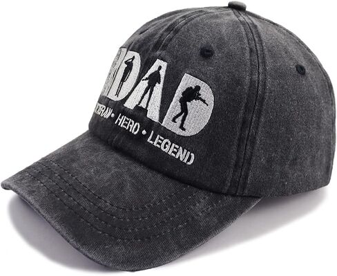 Dad Hats for Men Fathers Day Birthday Xmas Retirement Gifts from Daughter Son, Dad Veteran American Flag Baseball Cap, The Legend Hero Dad Country Hat Black in Saudi Arabia