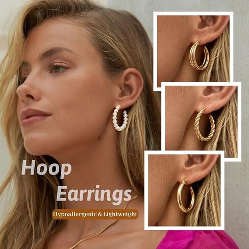 83 Pcs Gold Jewelry Set for Women Fashion Multi Layered Necklaces Stackable Bangle Bracelets Knuckle Rings Hoop Earrings Gold Plated Jewelry Accessories in Saudi Arabia
