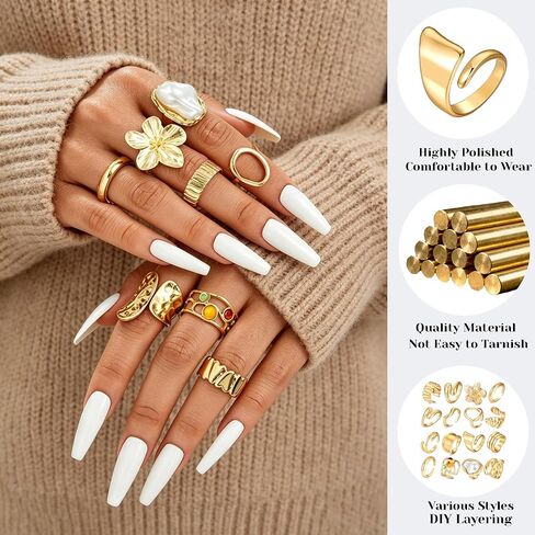 83 Pcs Gold Jewelry Set for Women Fashion Multi Layered Necklaces Stackable Bangle Bracelets Knuckle Rings Hoop Earrings Gold Plated Jewelry Accessories in Saudi Arabia