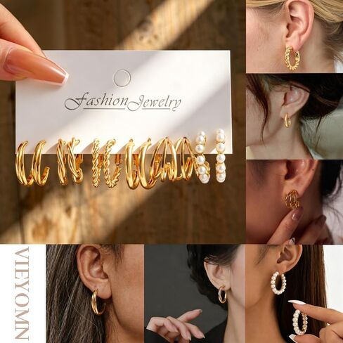 83 Pcs Gold Jewelry Set for Women Fashion Multi Layered Necklaces Stackable Bangle Bracelets Knuckle Rings Hoop Earrings Gold Plated Jewelry Accessories in Saudi Arabia