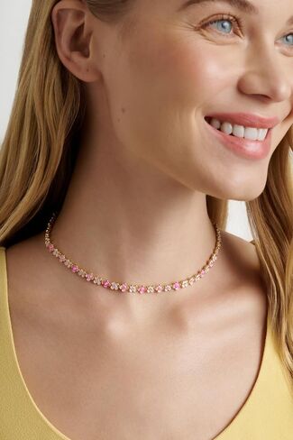 Ted Baker London Gabriella Garland Necklace for Women (Gold/Pink Multi & Crystal) in Kuwait