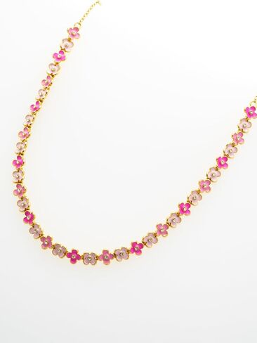 Ted Baker London Gabriella Garland Necklace for Women (Gold/Pink Multi & Crystal) in Kuwait