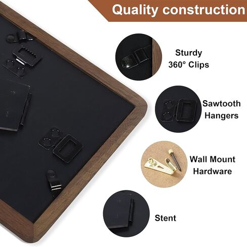 5x7 Picture Frame Set of 2, Natural Walnut Wood Solid Wood 5 by 7 Photo Frames with 4x6 Mat with Real Glass for Wall and Tabletop Display in Saudi Arabia