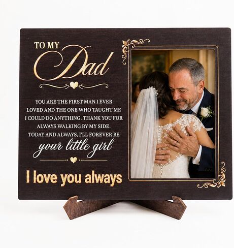 1st Fathers Day Gift for New Dad, Daddy's Girl Boy Photo Frame for Home Office Decor, Fathers Day Gift for Daddy from Daughter, 1st Fathers Day Picture Frame 4x6 Wooden Keepsake for Baby Papa Memories in Saudi Arabia
