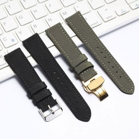 Canvas Genuine Leather Watch Strap For Omega Seamaster 300 Speedmaster De Ville bracelet with Pin Buckle in Kuwait