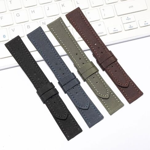 Canvas Genuine Leather Watch Strap For Omega Seamaster 300 Speedmaster De Ville bracelet with Pin Buckle in Kuwait