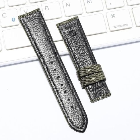 Canvas Genuine Leather Watch Strap For Omega Seamaster 300 Speedmaster De Ville bracelet with Pin Buckle in Kuwait