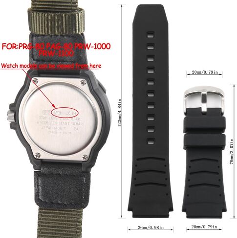 Silicone watchband Compatible with Casio PRG-80 PAG-80 PRW-1000 Men's watch strap PRW-1100 replacement bracelet in Kuwait