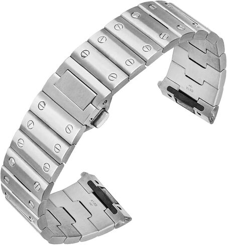 Solid Stainless Steel Watch Band for cartier santos wssa0010 watchband men's wristband bracelet 21mm quick release watches strap (Silver,21mm) in Saudi Arabia