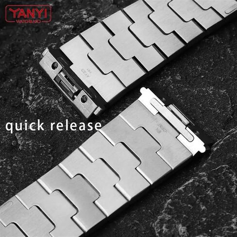 Solid Stainless Steel Watch Band for cartier santos wssa0010 watchband men's wristband bracelet 21mm quick release watches strap (Silver,21mm) in Saudi Arabia