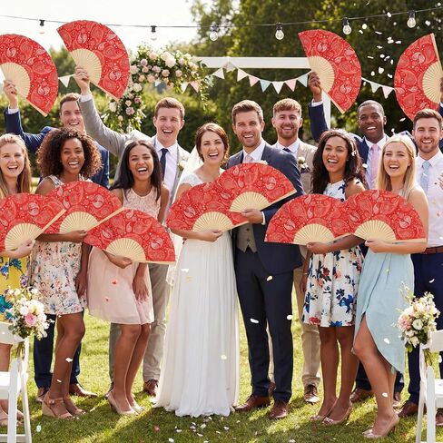 24 Pcs Western Cowboy Party Paper Fans Wild West Cowboy Cowgirl Theme Decorations Red Bandana Paper Fans for Western Wedding Bandana Party Favors in Kuwait