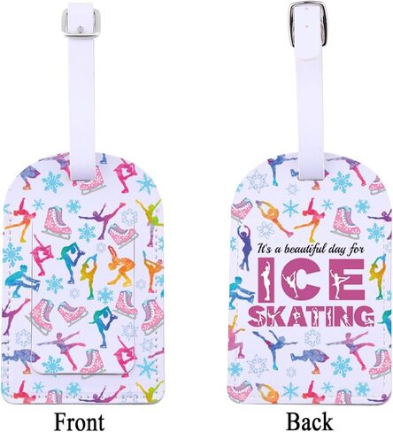 علامات الأمتعة ZJXHPO Skater لحقائب التزلج على الجليد، هدية لمحبي التزلج على الجليد، ملصقات حقيبة السفر، علامات حقيبة التزلج على الجليد (التزلج على الجليد LT) in Kuwait