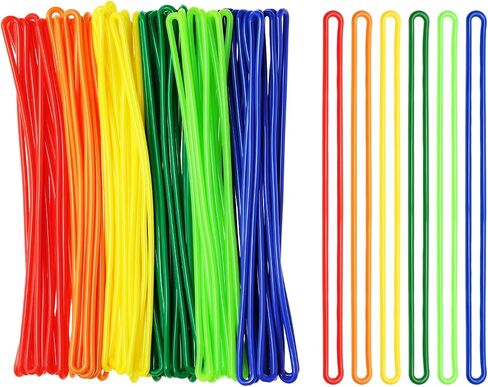 Mini Skater 60 Pcs 6 Colors Plastic Travel Luggage Tag Loop Straps for Luggage Tags Name Bag Tags Identification Cards ID Badge Holders Backpacks, 15 cm/6 inch in Saudi Arabia