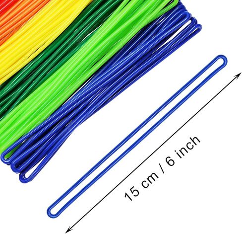 Mini Skater 60 Pcs 6 Colors Plastic Travel Luggage Tag Loop Straps for Luggage Tags Name Bag Tags Identification Cards ID Badge Holders Backpacks, 15 cm/6 inch in Saudi Arabia