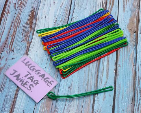 Mini Skater 60 Pcs 6 Colors Plastic Travel Luggage Tag Loop Straps for Luggage Tags Name Bag Tags Identification Cards ID Badge Holders Backpacks, 15 cm/6 inch in Saudi Arabia