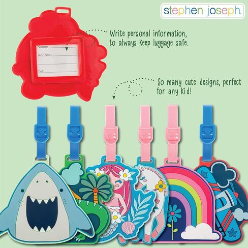 Stephen Joseph, Kids Luggage Tag, Cute Suitcase Tag with Name ID Card, Dino in Kuwait