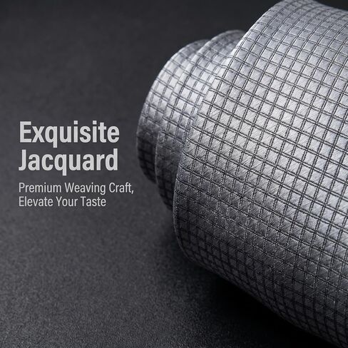 Men's Woven Jacquard Neckties 3.2" Wide 58" Long Formal Tie for Business Weddings Graduations Micro Grid Patterns in Saudi Arabia