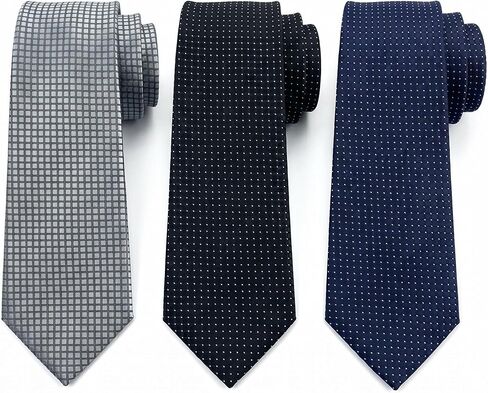 Men's Woven Jacquard Neckties 3.2" Wide 58" Long Formal Tie for Business Weddings Graduations Micro Grid Patterns in Saudi Arabia