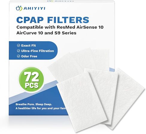 72 Pack CPAP Filters for ResMed AirSense 10 and AirCurve 10 Premium Hypoallergenic Disposable Replacement Filters - Also Fits S9 Series in Saudi Arabia