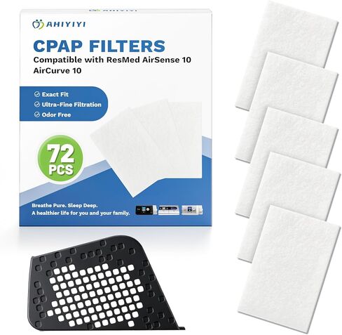 72 Pack CPAP Filters for ResMed AirSense 10 and AirCurve 10 Premium Hypoallergenic Disposable Replacement Filters - Also Fits S9 Series in Saudi Arabia