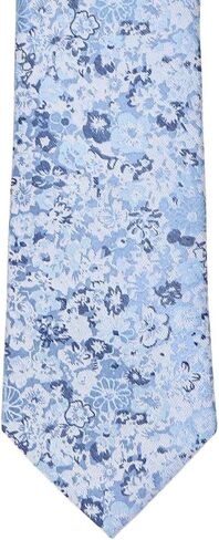tiemart Regent Morris Neckwear Steel Blue Member Floral Silk/Viscose Standard Necktie, 3.25" Width in Kuwait