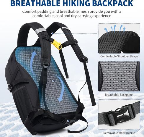 OIWAS Hiking Backpack, 20L Ultralight Camping Backpack for Men, Water Resistant Hiking Daypack with Hydration Bladder Outlet, Small Hiking Backpacks for Outdoor, Cycling in Saudi Arabia