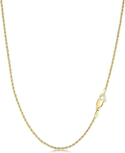 14K Gold Rope Chain Necklace for Women & Men,1.5mm Width 16-24 Inches Length,TrendyTwisted Rope Chain,Hypoallergenic Non-Tarnish, Cadenas de Oro 14K para Mujer in Saudi Arabia